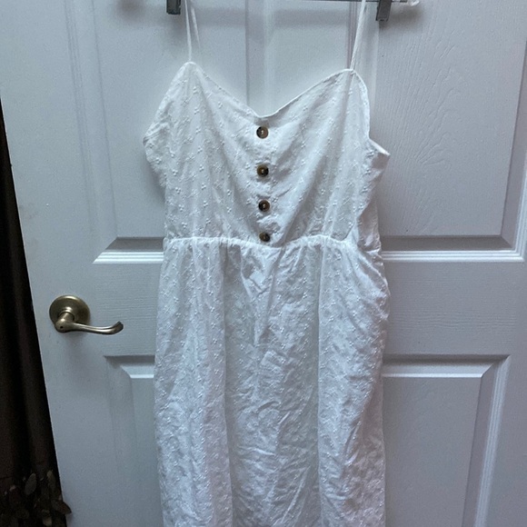 205 Collins Dresses & Skirts - Z womens 205 collins solid white lined spaghetti strap dress size XL